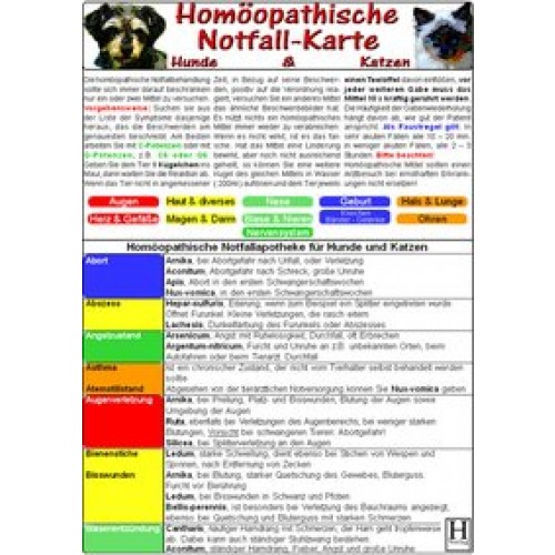 Homöopathische Notfallkarte für Hunde & Katzen