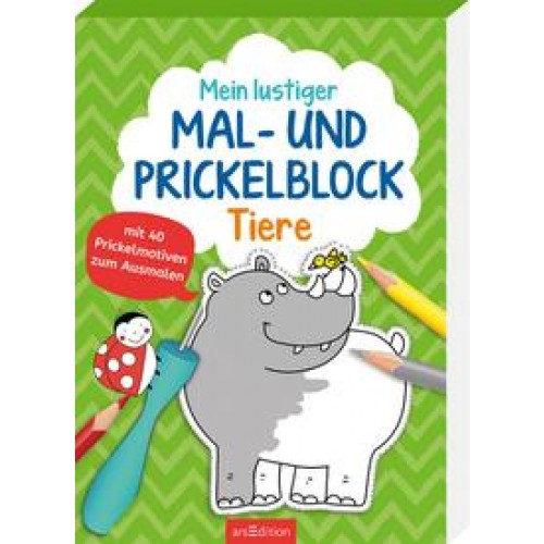 Mein lustiger Mal- und Prickelblock – Tiere